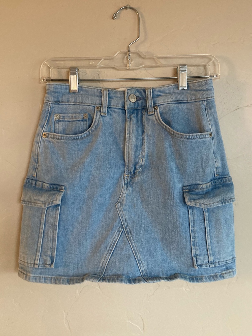 Rails Light Denim Cargo Mini Skirt Y2K Style Streetwear Grunge